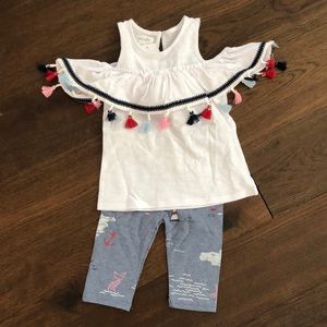 Mud Pie Cold Shoulder and Pants Set